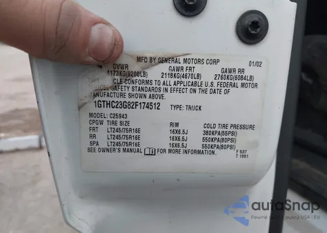 2002 GMC Sierra 2500Hd Sle from USA, damaged, VIN 1GTHC23G82F174512